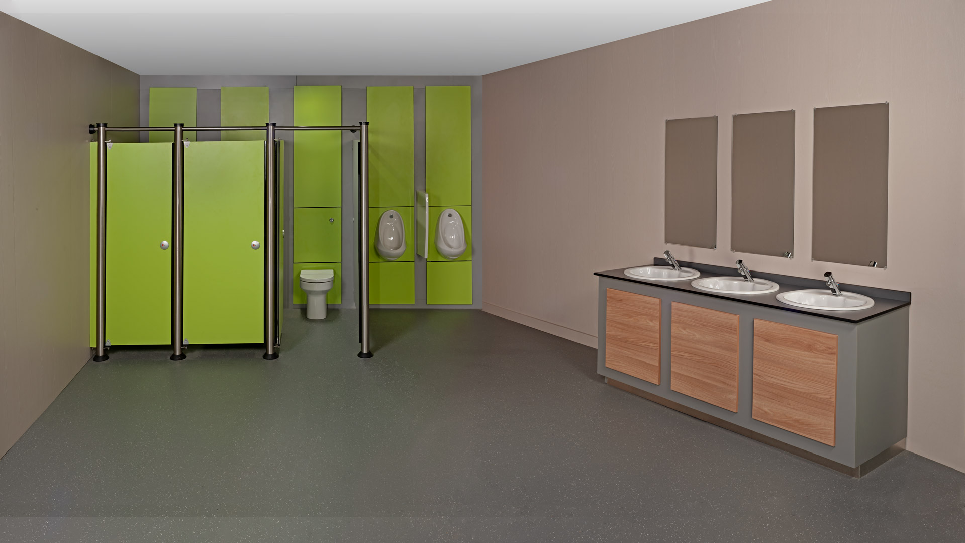 Shower Cubicles of Schiller Washroom Toilet and Washroom Systems for